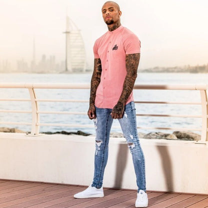Men's Jeans European And American Fashion Hot Sell Men Slim Skinny Leg Pants Fashion Hip-Hop Wash Worn Micro Elastic Hole Jeans