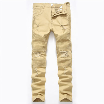 Fashion Hole Jeans Men Casual Mens Pencil Pants 174#