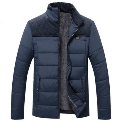 Plus Cashmere Blouson Homme Male Stand Collar Business Coat Keep Warm Winter Thick Splice Cotton Clothing Mens New Jacket
