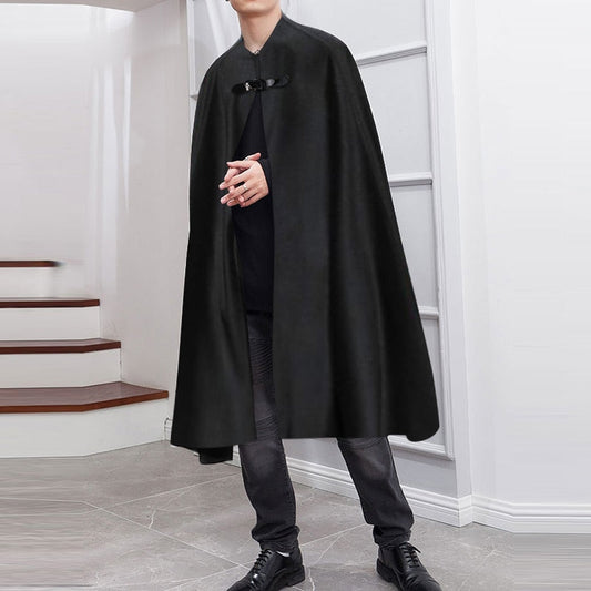 Tops New Men Knee-length Comeforable Trench Male Solid All-match Simple Leather Buckle Cloak S-5XL INCERUN American Style