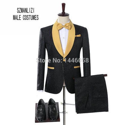 Costume Homme Red Suits For Men Formal Jacket Pants Men Groom Wedding Slim Fit Suit Party Tuxedo Blazer 2 Pieces Suit