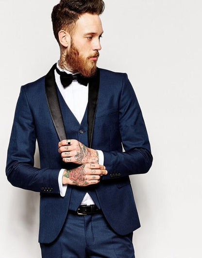 High Quality Mens Suits Groom Tuxedos Groomsmen Wedding Party Dinner Best Man Suits Blazer (Jacket+Pants+Vest+Tie) NO:997