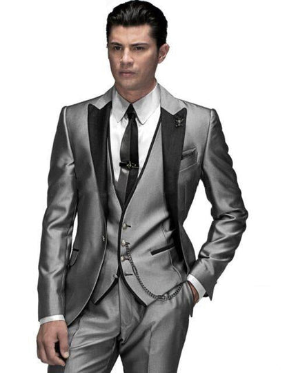 High Quality Mens Suits Groom Tuxedos Groomsmen Wedding Party Dinner Best Man Suits Blazer (Jacket+Pants+Vest+Tie) NO:997