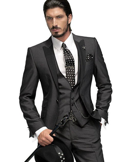 High Quality Mens Suits Groom Tuxedos Groomsmen Wedding Party Dinner Best Man Suits Blazer (Jacket+Pants+Vest+Tie) NO:997