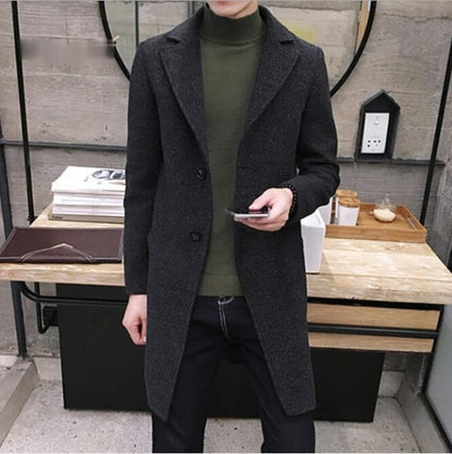 New Long Trench Coat 40 %Wool Quality Thick Warm Trench Coat Male Jackets 5xl Men Windbreak Winter Fashion Mens Overcoat