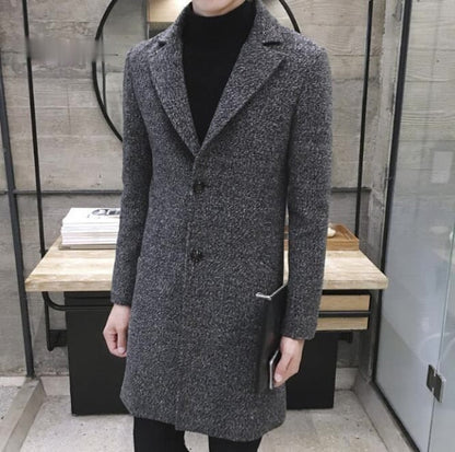 New Long Trench Coat 40 %Wool Quality Thick Warm Trench Coat Male Jackets 5xl Men Windbreak Winter Fashion Mens Overcoat