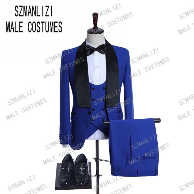 Formal Business Ivory White Men Suit 3 Pieces Slim Fit Custom Casual Groom Wedding Prom Suit Jacket Vest Pants Dress Tuxedo