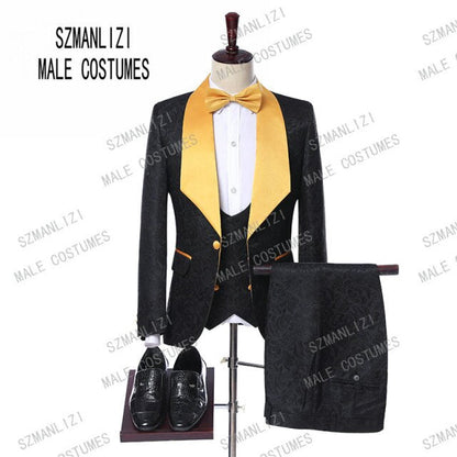 Formal Business Ivory White Men Suit 3 Pieces Slim Fit Custom Casual Groom Wedding Prom Suit Jacket Vest Pants Dress Tuxedo