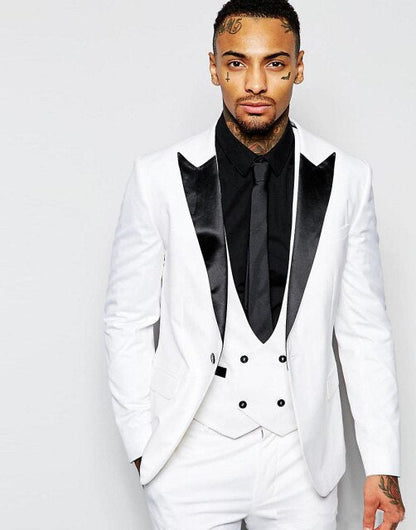 Red Two Button Groom Tuxedos Notch Lapel Men Suits Slim Fit Groomsmen Best Man Wedding Suits (Jacket+Pants+Vest+Tie)