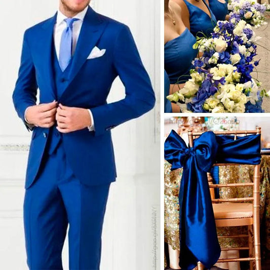 New Arrivals Two Buttons Royal Blue Groom Tuxedos Peak Lapel Groomsmen Best Man Suits Mens Wedding Suits (Jacket+Pants+Vest+Tie) NO:1033